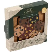 Professor puzzle Verloren en gevonden puzzel. Egyptische hiërogliefen. Educatief spel. Kartonnen doos