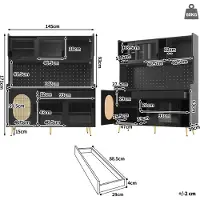 STILVORA Buffetkast - Met Led Lichtlijst En 5 Deuren - Veel Opbergruimte Voor Keuken En Woonkamer - Mdf Zwart - 145x39x171 Cm
