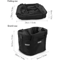 vidaXL Fietsmand Hond Afneembaar voor kleine hondjes MAX 5 KG - Zwarte Hondenmand Fiets Voorop - Mand Accessoires & Reflectiestrip - Hoge Kwaliteit