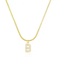 ECarla 14k goud verguld ketting letter B met steentjes/ elegant/ stijlvol sieraad/ roestvrijstaal/ sOwiesO shop/ verjaardags cadeau/ collier/ liefde/