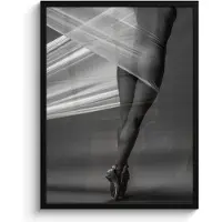 PosterMonkey Poster in lijst - Fotolijst 50x70 cm - Posters - Vrouw - Ballet - Dans - Lichaam - Posterlijst zwart - Decoratie - Wanddecoratie woonkamer - Muurdecoratie slaapkamer