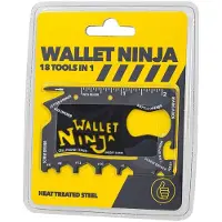 SmartaSaker multitool Wallet Ninja 7 cm zwart 18 functies