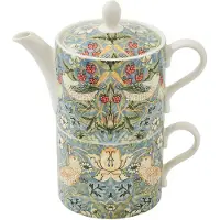 Spode Strawberry Thief theekan en theekop Multi