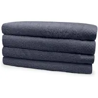 Eleganzzz Handdoeken Set - Set van 4 - Handdoek 60x110cm - 420 gr/m2 - 100% Katoen - dark grey