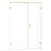 Maxaro Diamond Douchedeur | 135 cm Lichtgoud Helder glas Draaideur