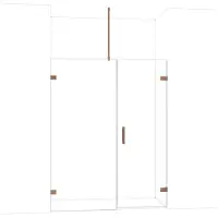 Maxaro Diamond Douchedeur | 155 cm Glanzend koper Helder glas Draaideur