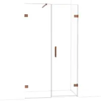 Maxaro Diamond Douchedeur | 115 cm Glanzend koper Helder glas Draaideur