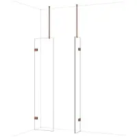 Maxaro Diamond Inloopdouche | 50x30 cm Glanzend koper Helder glas 2 vaste wanden