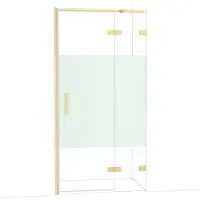 Maxaro Diamond Douchedeur | 100 cm Lichtgoud Helder met matte strook Draaideur