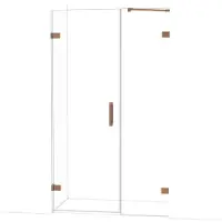 Maxaro Diamond Douchedeur | 115 cm Glanzend koper Helder glas Draaideur