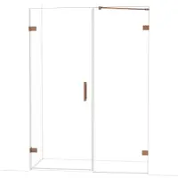 Maxaro Diamond Douchedeur | 145 cm Glanzend koper Helder glas Draaideur