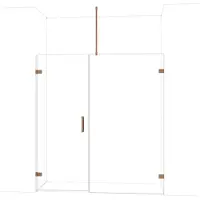 Maxaro Diamond Douchedeur | 185 cm Glanzend koper Helder glas Draaideur