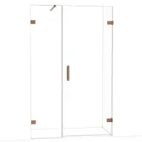 Maxaro Diamond Douchedeur | 125 cm Glanzend koper Helder glas Draaideur