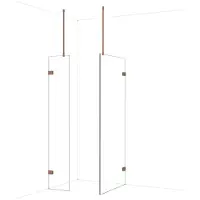 Maxaro Diamond Inloopdouche | 90x40 cm Glanzend koper Helder glas 2 vaste wanden