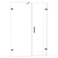 Maxaro Diamond Douchedeur | 135 cm Glanzend koper Helder glas Draaideur