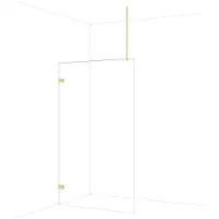Maxaro Diamond Inloopdouche | 120 cm Glanzend lichtgoud Helder glas Vaste wand
