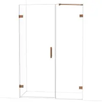 Maxaro Diamond Douchedeur | 135 cm Glanzend koper Helder glas Draaideur