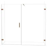 Maxaro Diamond Douchedeur | 215 cm Glanzend koper Helder glas Draaideur