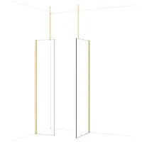 Maxaro Diamond Inloopdouche | 70x50 cm Glanzend lichtgoud Helder glas 2 vaste wanden