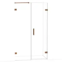 Maxaro Diamond Douchedeur | 115 cm Glanzend koper Helder glas Draaideur