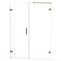 Maxaro Diamond Douchedeur | 145 cm Glanzend koper Helder glas Draaideur