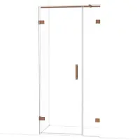 Maxaro Diamond Douchedeur | 95 cm Glanzend koper Helder glas Draaideur