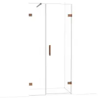 Maxaro Diamond Douchedeur | 95 cm Glanzend koper Helder glas Draaideur