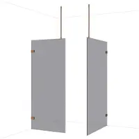 Maxaro Diamond Inloopdouche | 120x90 cm Glanzend koper Rookglas 2 vaste wanden
