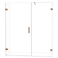 Maxaro Diamond Douchedeur | 175 cm Glanzend koper Helder glas Draaideur