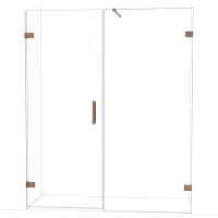 Maxaro Diamond Douchedeur | 165 cm Glanzend koper Helder glas Draaideur