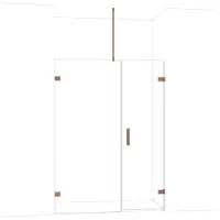 Maxaro Diamond Douchedeur | 145 cm Glanzend koper Helder glas Draaideur