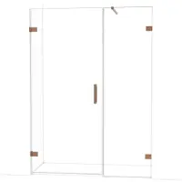 Maxaro Diamond Douchedeur | 145 cm Glanzend koper Helder glas Draaideur