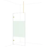 Maxaro Diamond Inloopdouche | 90 cm Glanzend lichtgoud Helder met matte strook Vaste wand