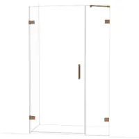 Maxaro Diamond Douchedeur | 125 cm Glanzend koper Helder glas Draaideur