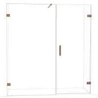 Maxaro Diamond Douchedeur | 185 cm Glanzend koper Helder glas Draaideur