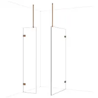 Maxaro Diamond Inloopdouche | 110x50 cm Glanzend koper Helder glas 2 vaste wanden
