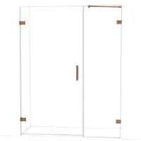 Maxaro Diamond Douchedeur | 155 cm Glanzend koper Helder glas Draaideur