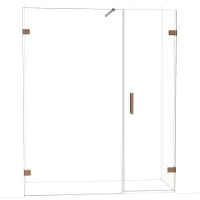 Maxaro Diamond Douchedeur | 165 cm Glanzend koper Helder glas Draaideur
