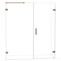 Maxaro Diamond Douchedeur | 175 cm Glanzend koper Helder glas Draaideur