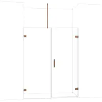 Maxaro Diamond Douchedeur | 155 cm Glanzend koper Helder glas Draaideur