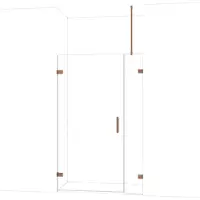 Maxaro Diamond Douchedeur | 125 cm Glanzend koper Helder glas Draaideur
