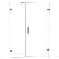 Maxaro Diamond Douchedeur | 145 cm Glanzend koper Helder glas Draaideur