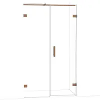 Maxaro Diamond Douchedeur | 115 cm Glanzend koper Helder glas Draaideur