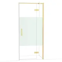 Maxaro Diamond Douchedeur | 90 cm Lichtgoud Helder met matte strook Draaideur