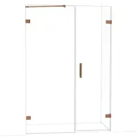 Maxaro Diamond Douchedeur | 135 cm Glanzend koper Helder glas Draaideur