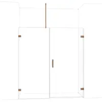Maxaro Diamond Douchedeur | 185 cm Glanzend koper Helder glas Draaideur