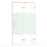 Maxaro Diamond Douchedeur | 110 cm Lichtgoud Helder met matte strook Draaideur