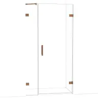 Maxaro Diamond Douchedeur | 105 cm Glanzend koper Helder glas Draaideur