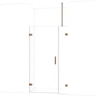 Maxaro Diamond Douchedeur | 115 cm Glanzend koper Helder glas Draaideur
