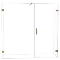 Maxaro Diamond Douchedeur | 205 cm Glanzend koper Helder glas Draaideur